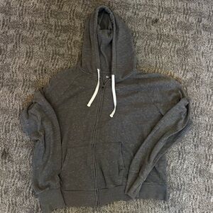 SO favorite Gray Zip-Up Hoodie with Drawstrings